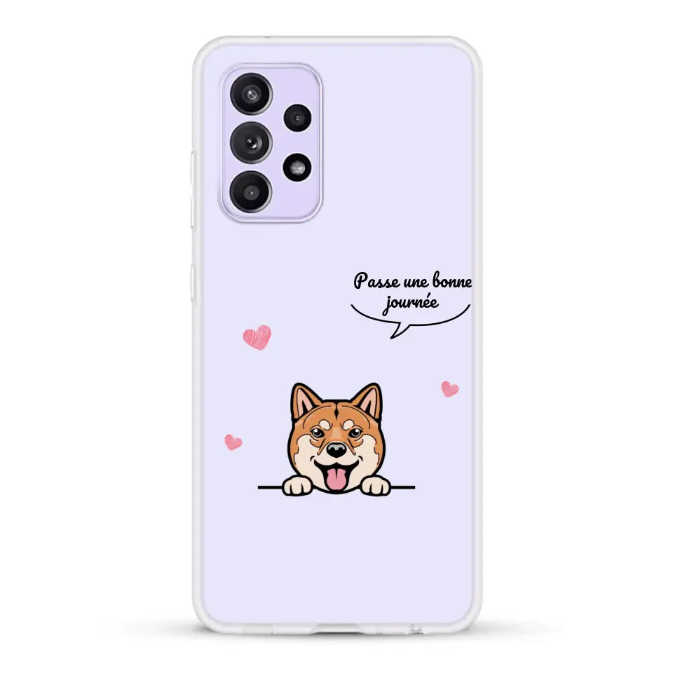 Le chien passe une bonne journée - Coque de téléphone personnalisée