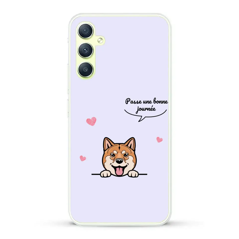 Le chien passe une bonne journée - Coque de téléphone personnalisée