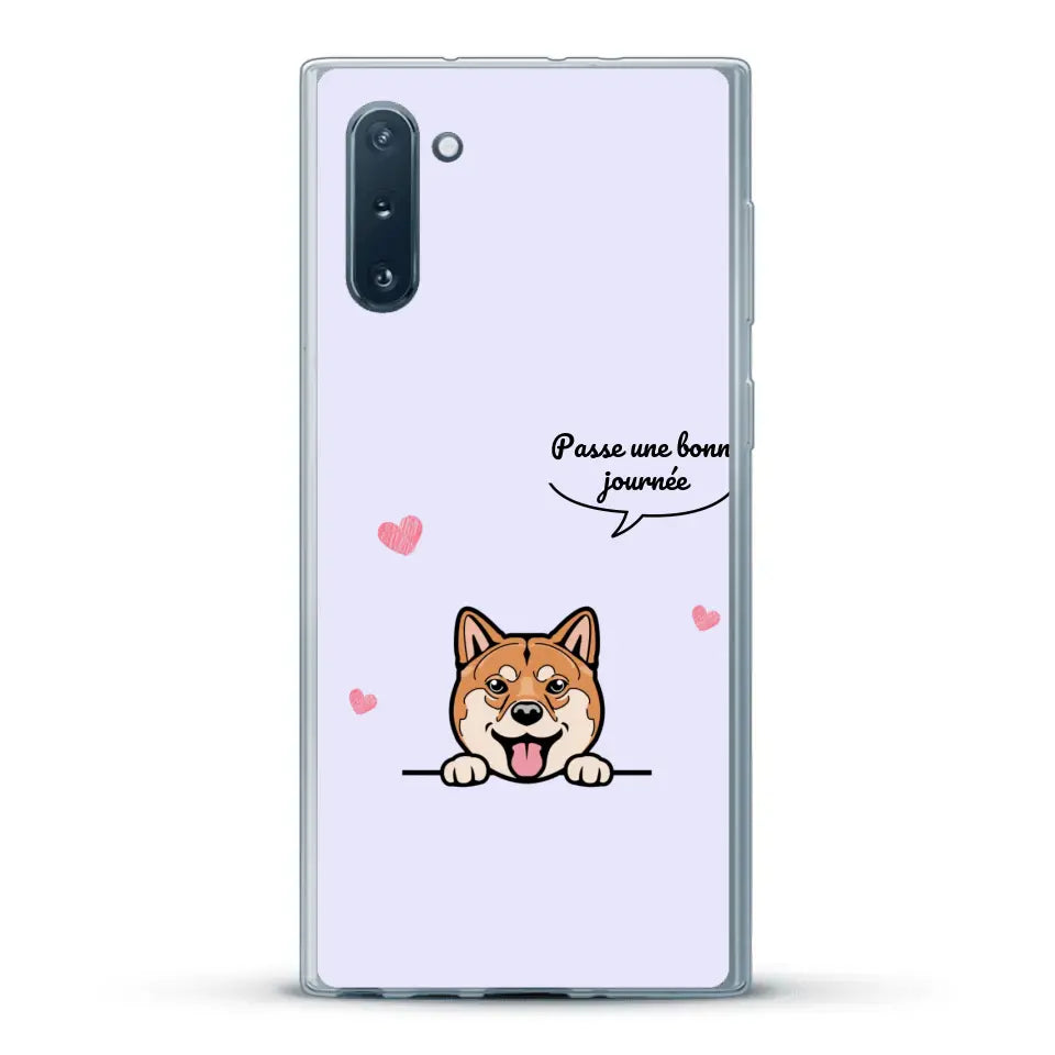 Le chien passe une bonne journée - Coque de téléphone personnalisée