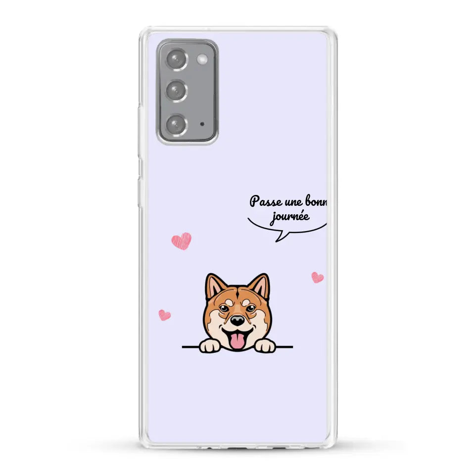 Le chien passe une bonne journée - Coque de téléphone personnalisée