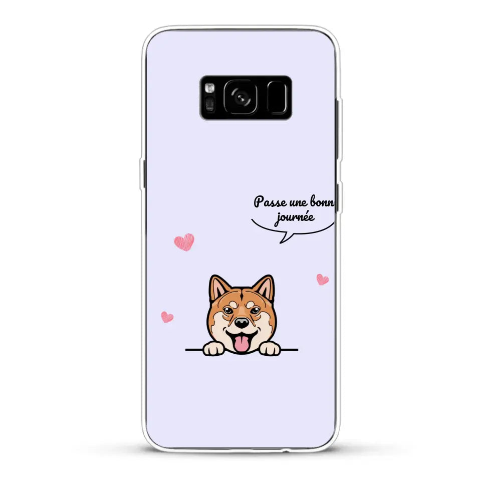 Le chien passe une bonne journée - Coque de téléphone personnalisée