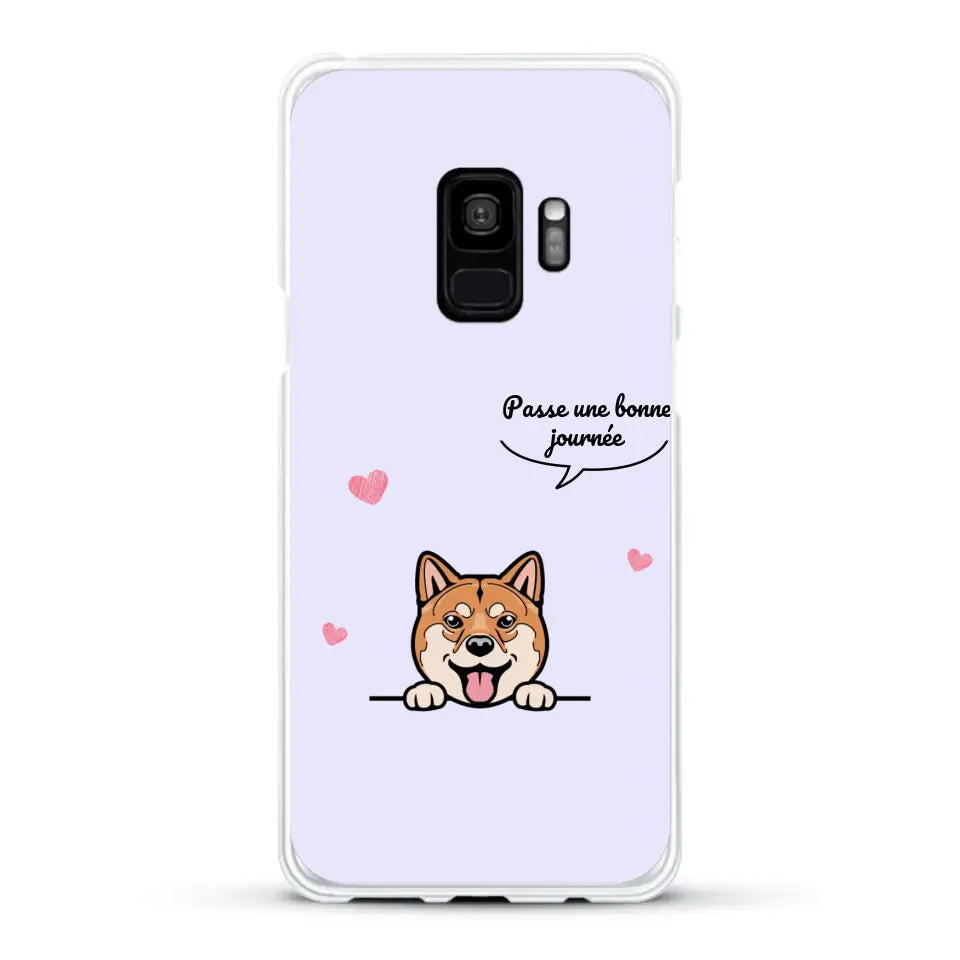 Le chien passe une bonne journée - Coque de téléphone personnalisée