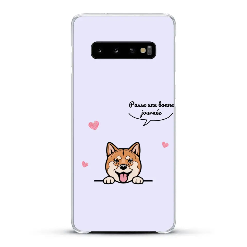 Le chien passe une bonne journée - Coque de téléphone personnalisée