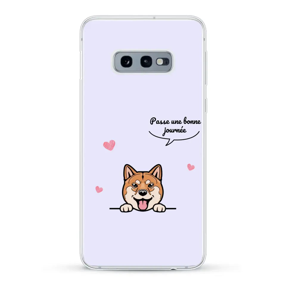 Le chien passe une bonne journée - Coque de téléphone personnalisée