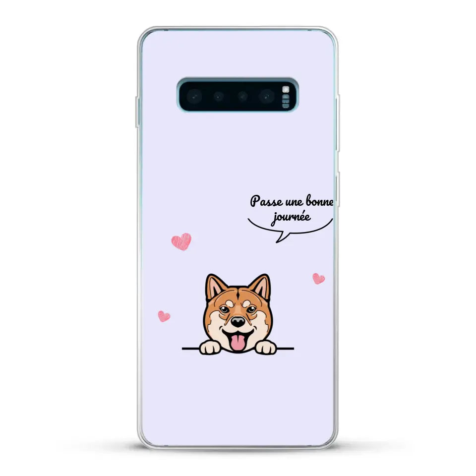 Le chien passe une bonne journée - Coque de téléphone personnalisée