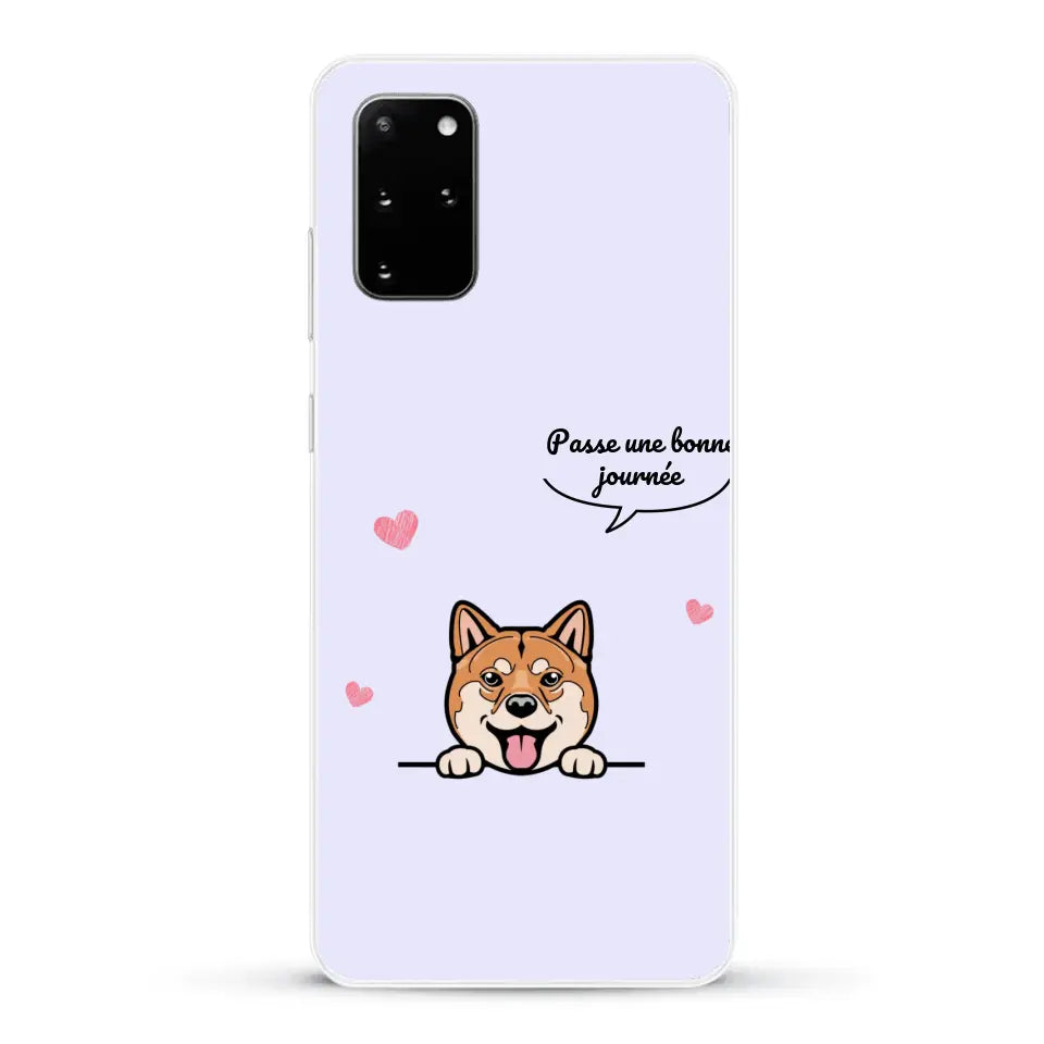 Le chien passe une bonne journée - Coque de téléphone personnalisée