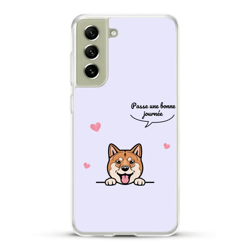 Le chien passe une bonne journée - Coque de téléphone personnalisée