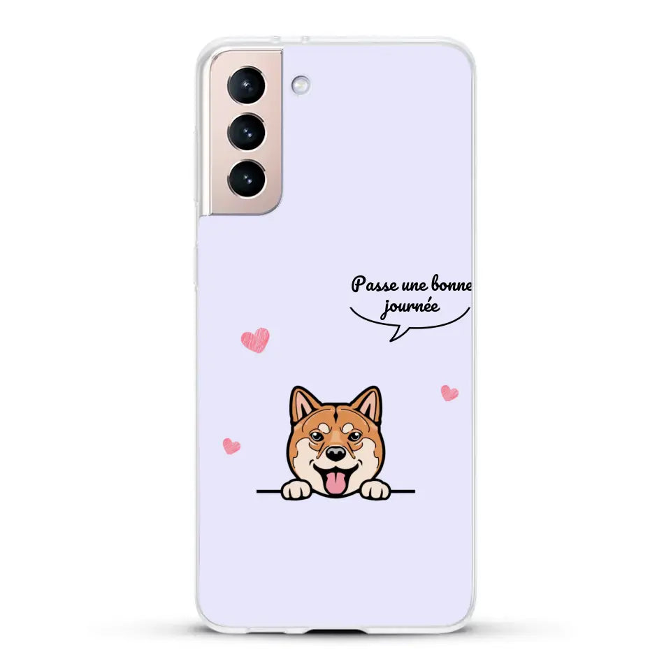 Le chien passe une bonne journée - Coque de téléphone personnalisée