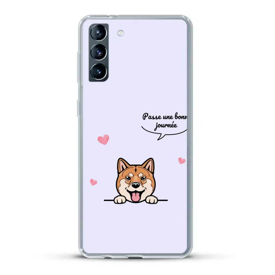 Le chien passe une bonne journée - Coque de téléphone personnalisée