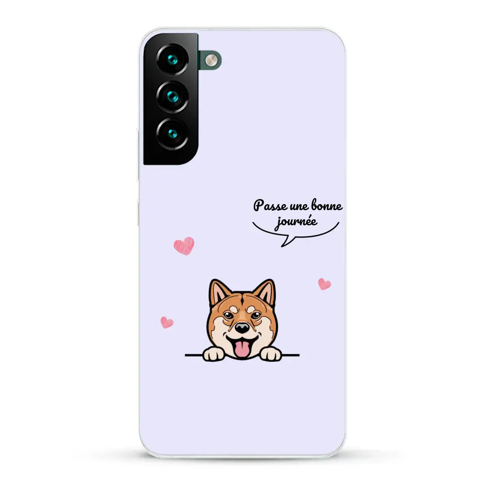 Le chien passe une bonne journée - Coque de téléphone personnalisée