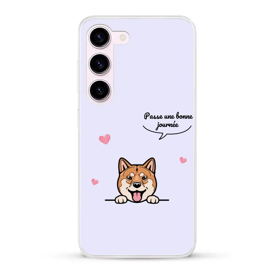 Le chien passe une bonne journée - Coque de téléphone personnalisée