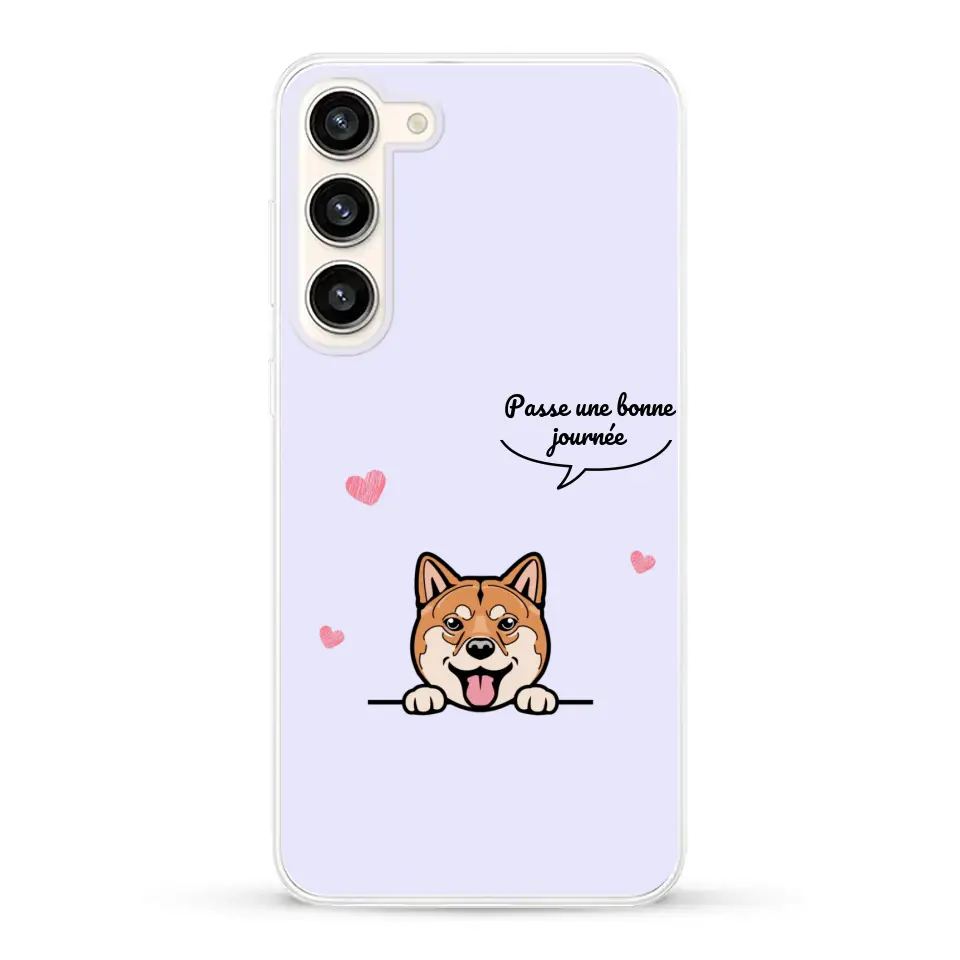 Le chien passe une bonne journée - Coque de téléphone personnalisée