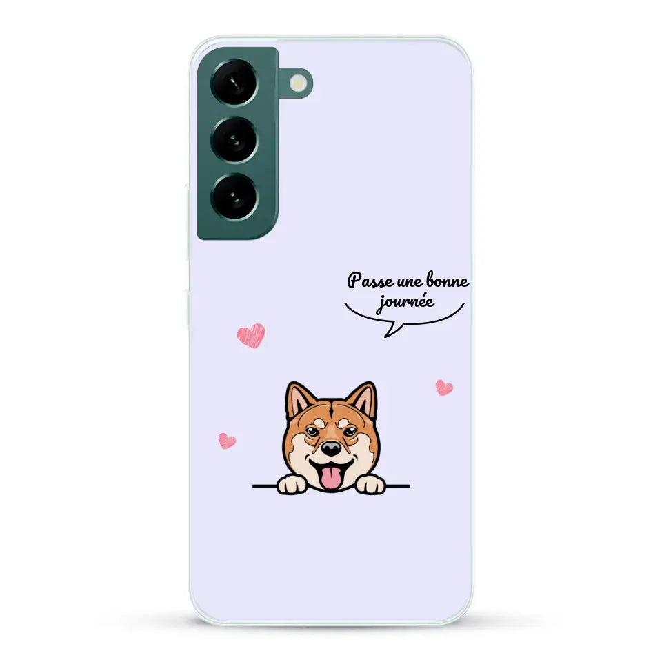 Le chien passe une bonne journée - Coque de téléphone personnalisée