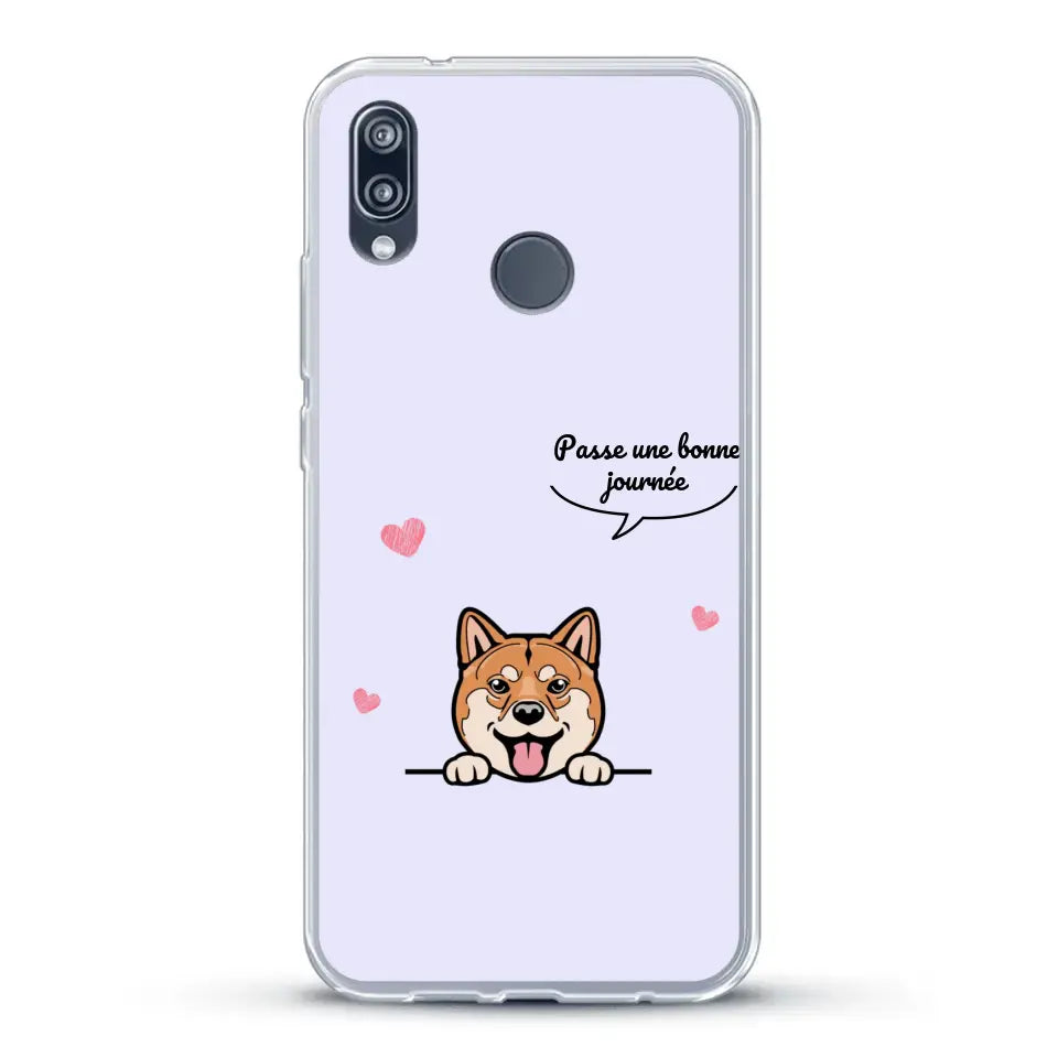 Le chien passe une bonne journée - Coque de téléphone personnalisée