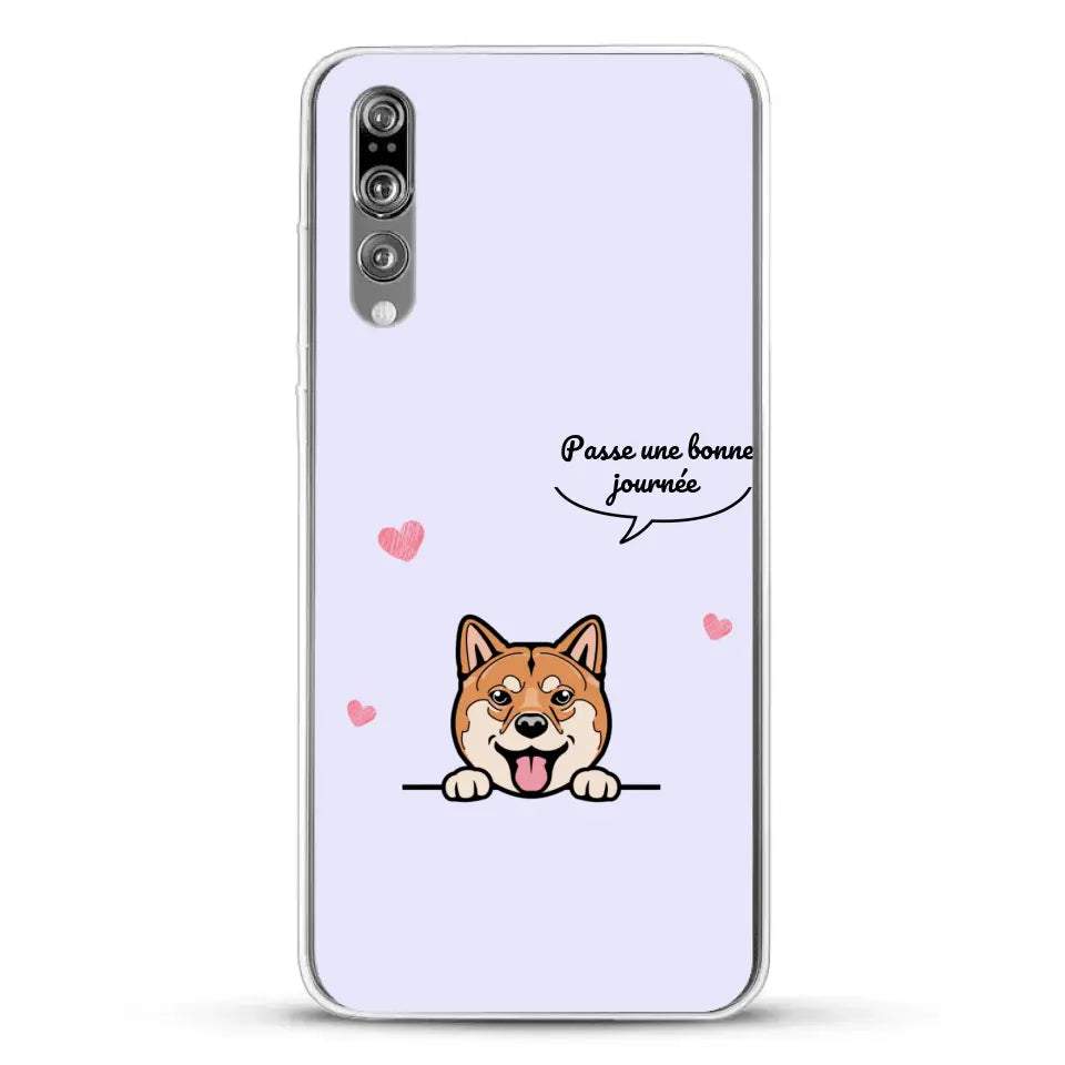 Le chien passe une bonne journée - Coque de téléphone personnalisée