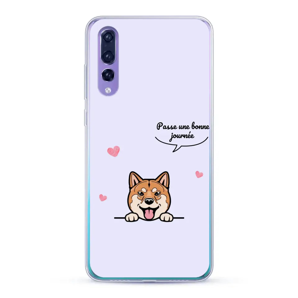 Le chien passe une bonne journée - Coque de téléphone personnalisée