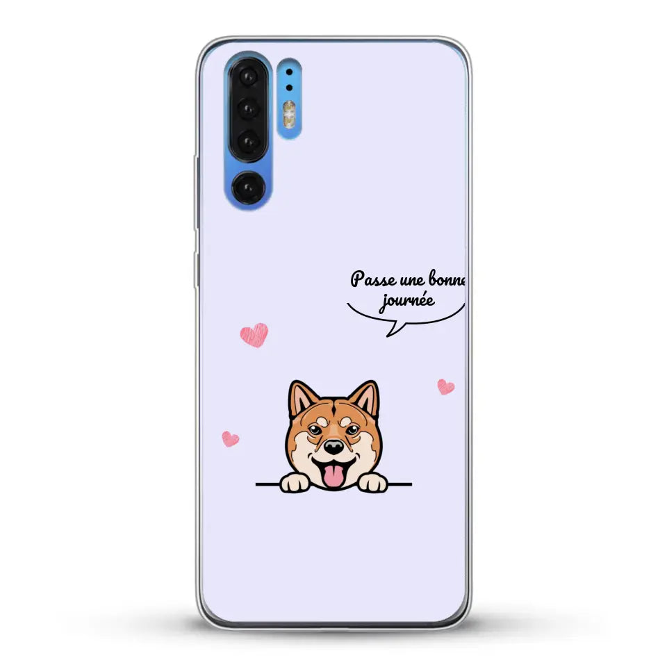 Le chien passe une bonne journée - Coque de téléphone personnalisée