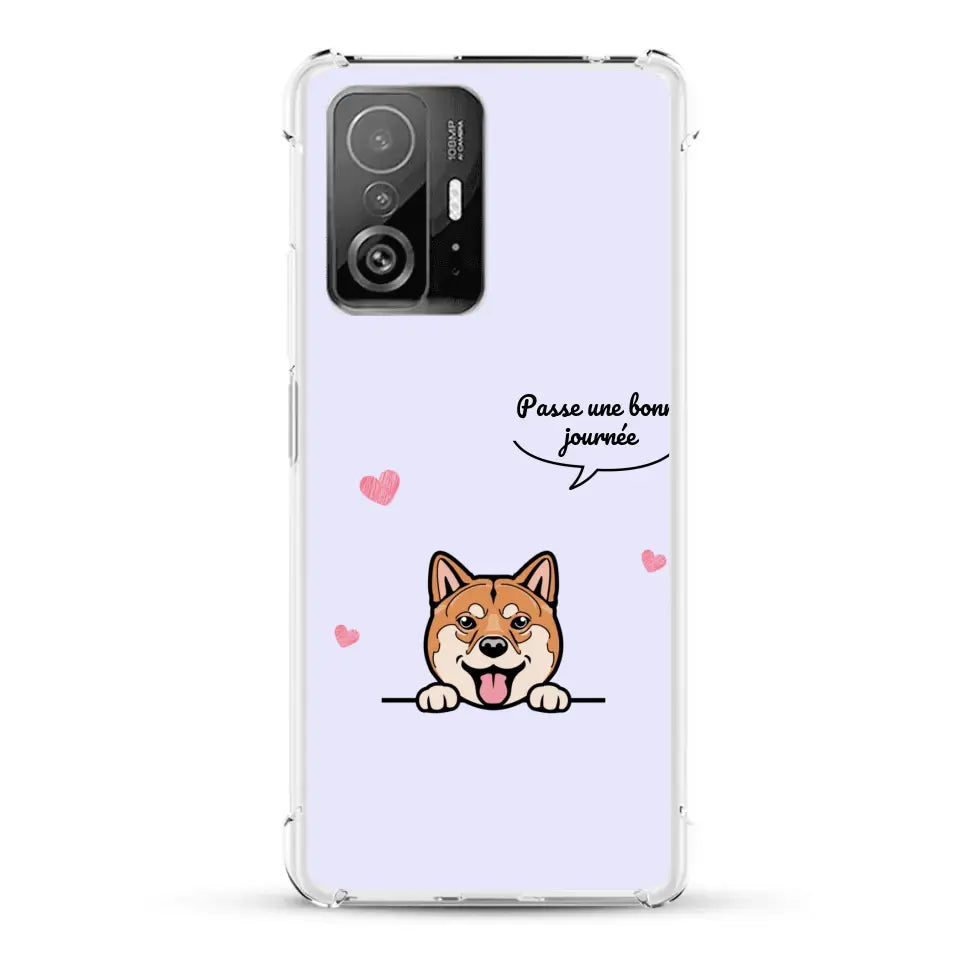 Le chien passe une bonne journée - Coque de téléphone personnalisée