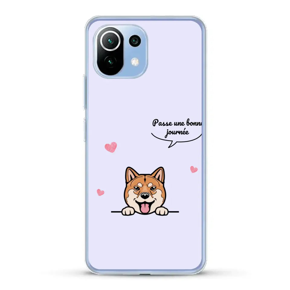 Le chien passe une bonne journée - Coque de téléphone personnalisée