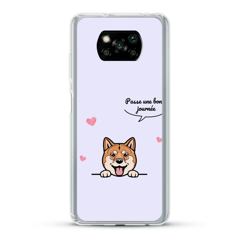 Le chien passe une bonne journée - Coque de téléphone personnalisée