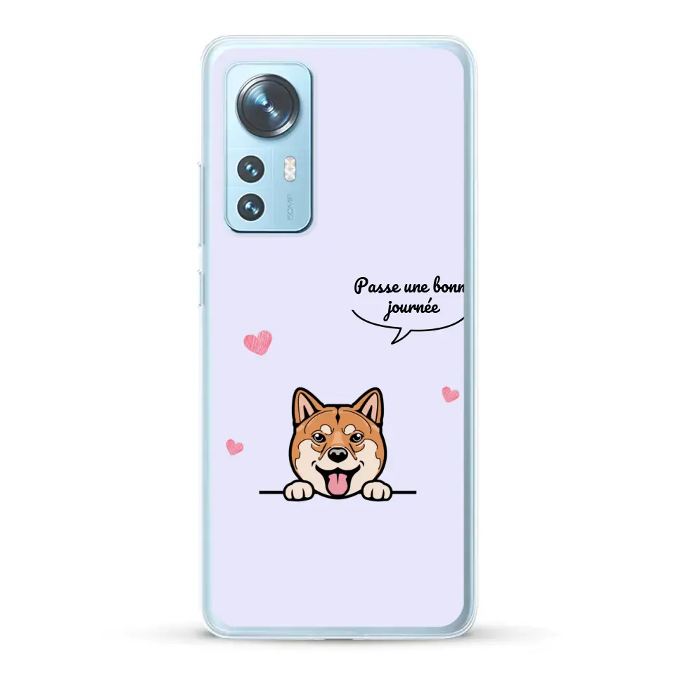 Le chien passe une bonne journée - Coque de téléphone personnalisée