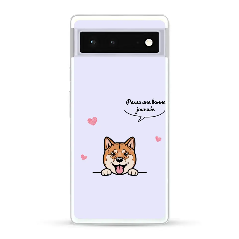 Le chien passe une bonne journée - Coque de téléphone personnalisée