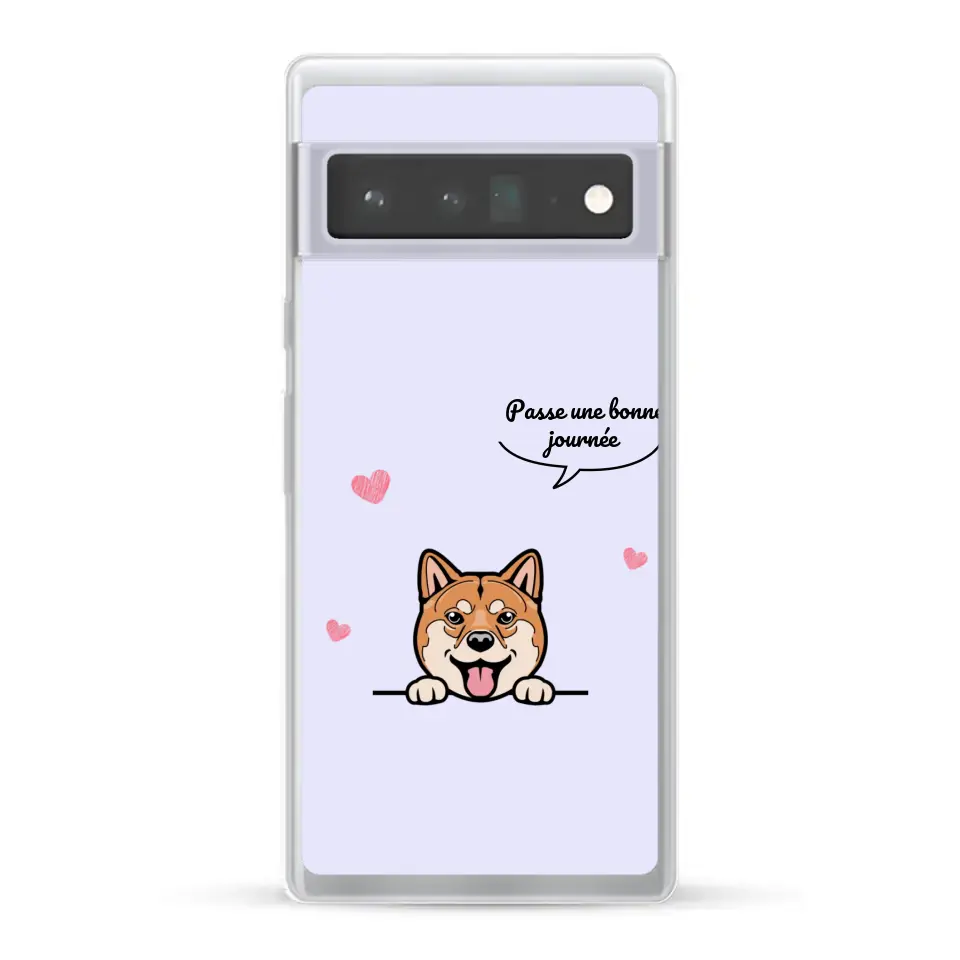 Le chien passe une bonne journée - Coque de téléphone personnalisée