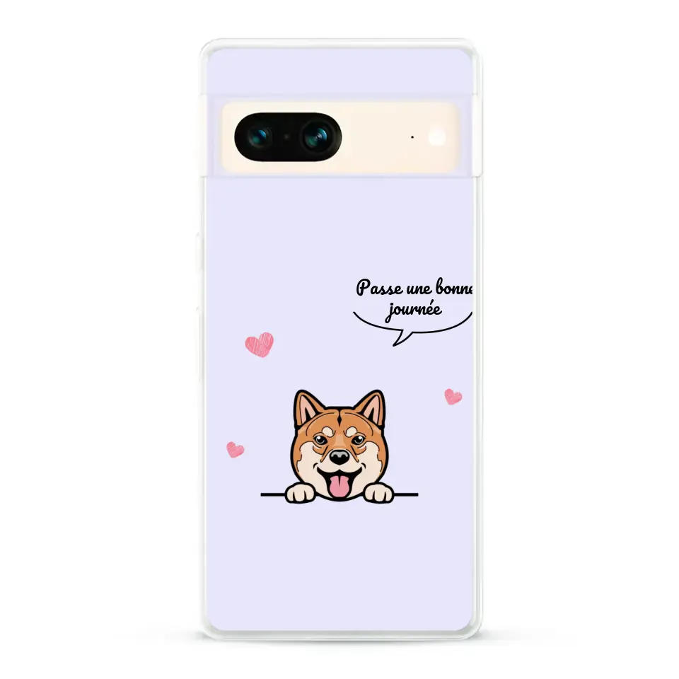 Le chien passe une bonne journée - Coque de téléphone personnalisée