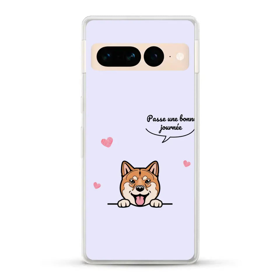 Le chien passe une bonne journée - Coque de téléphone personnalisée