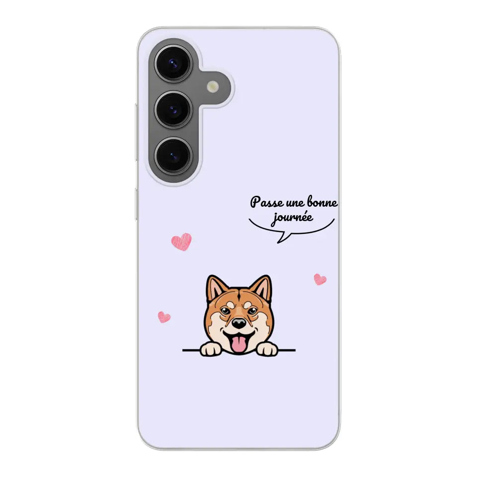 Le chien passe une bonne journée - Coque de téléphone personnalisée