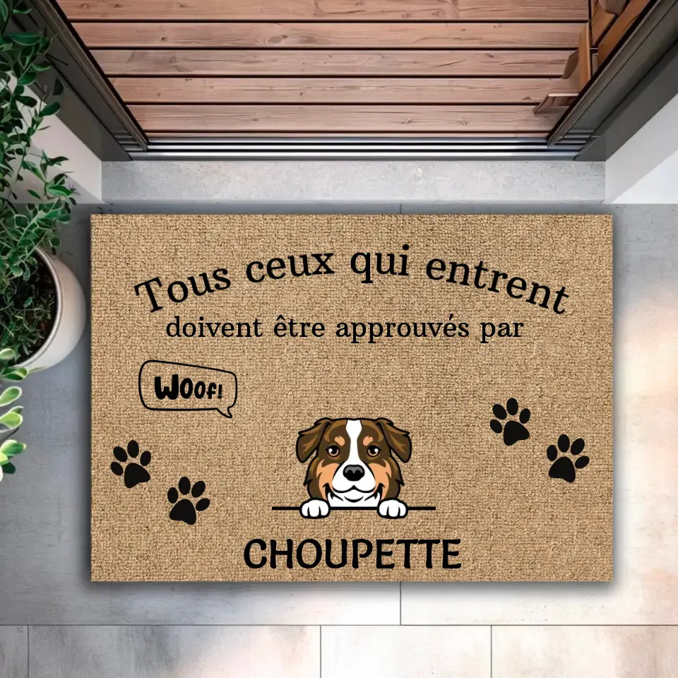 Approuvé par (version clipart) - Paillasson personnalisé