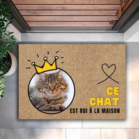 Ce chat est roi - Paillasson personnalisé